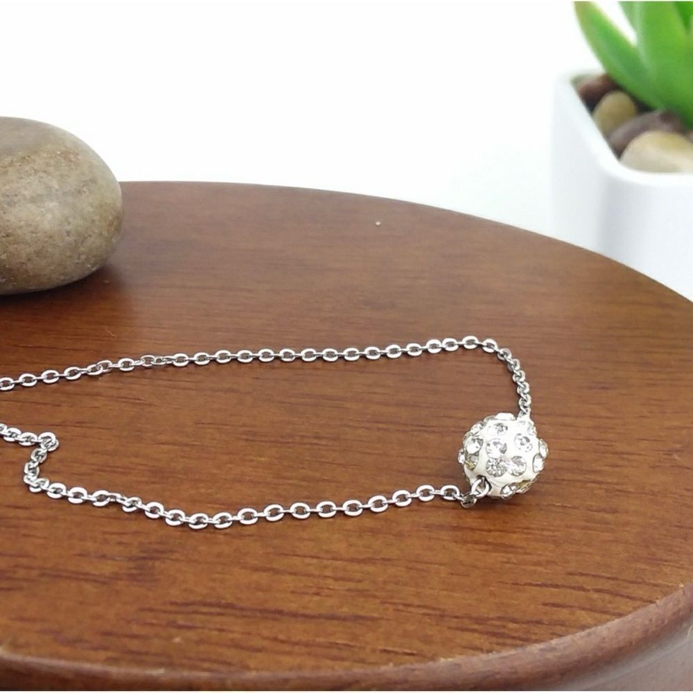 🔴3 for 30🔴 Harriet Ave Jewels necklace silver tone rhinestone bead chain